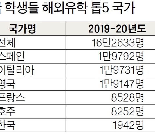 미국 학생 ‘한국 유학’도 급감
