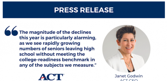 대입시험 ACT 평균점수 30년 만에 최저…코로나 영향