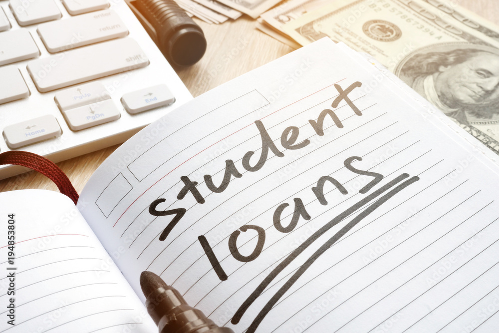 대법 판결, 학자금대출 탕감 무효 여파는… Student loan handwritten in a note. Money for education.