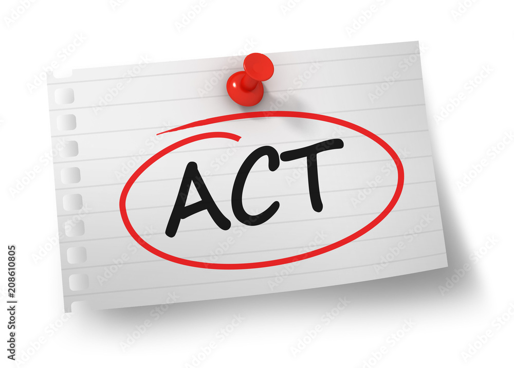 act now concept 3d illustration isolated