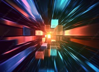 테크기업 취업 시장서 인기 떨어졌다 Ultra futurist tech abstract background. Generative AI