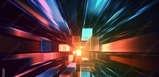 테크기업 취업 시장서 인기 떨어졌다 Ultra futurist tech abstract background. Generative AI