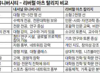대학 유형 선택…내셔널 유니버시티 vs 리버럴 아츠 칼리지